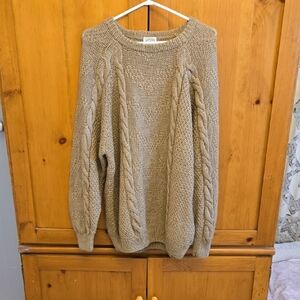 Cozy Cable Knit Sweater - Tan
